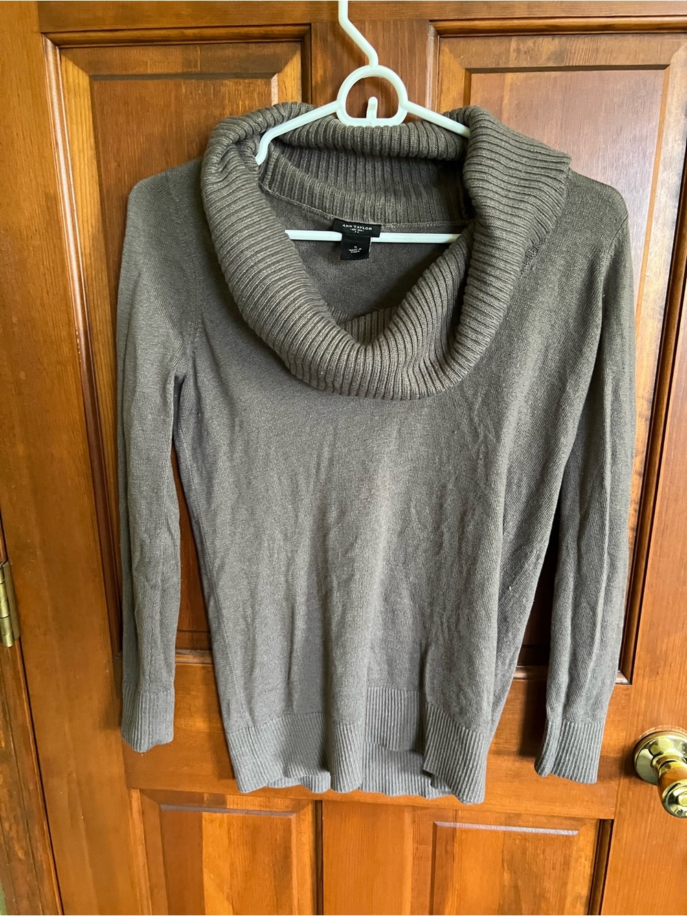 Ann Taylor Taupe Cowl Neck Sweater